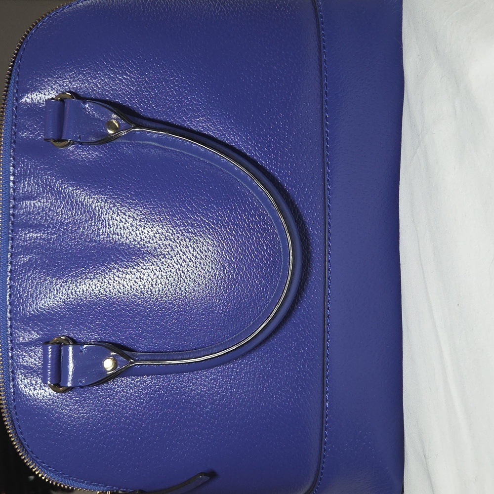 KATE SPADE NEW Royal Blue Pebbled Leather Wellesley Rachelle Satchel Purse - Picture 3 of 14